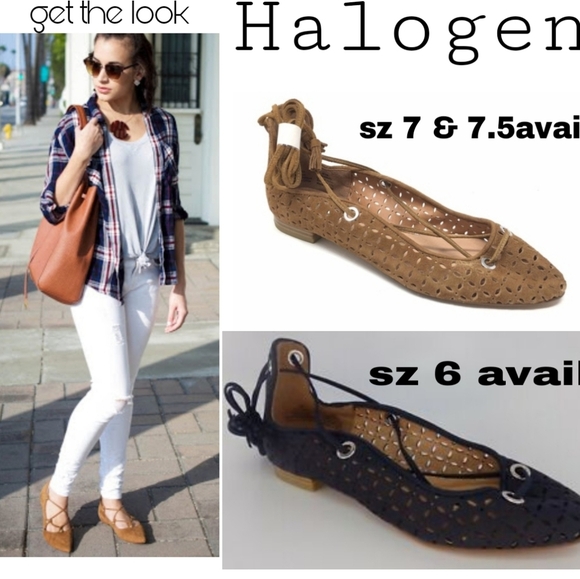 Halogen cognac suede ballet flats.  Sz 7 & 7.5 - Picture 1 of 4